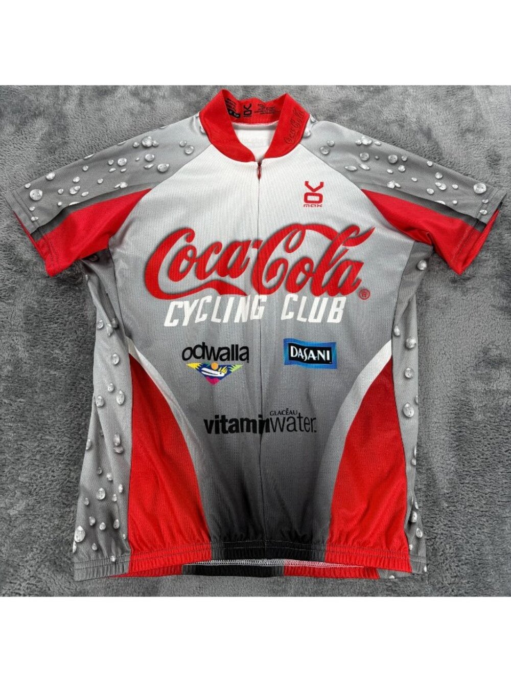 Vomax Coca Cola Cycling Club Bike Jersey Women Medium USA Made 3/4 Zip Vintage